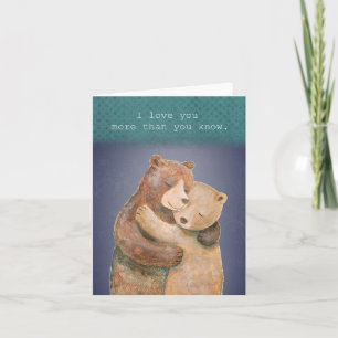 Carte Bear Hugging Grande Embrasse Je t'aime Anniversair