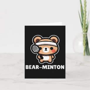Carte Bear minton Cute Kawaii Cartoon Bear Cub Badminton