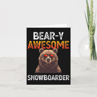 Carte Bear y Awesome Snowboarder Joke Snowboard Rider Sn