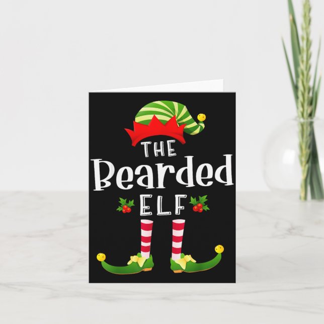 Carte Bearded Christmas Elf Matching Pajama X-mas Party  (Devant)