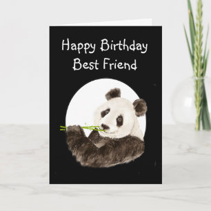 Carte Beary Meilleur Ami avec Panda Aquarelle Cute