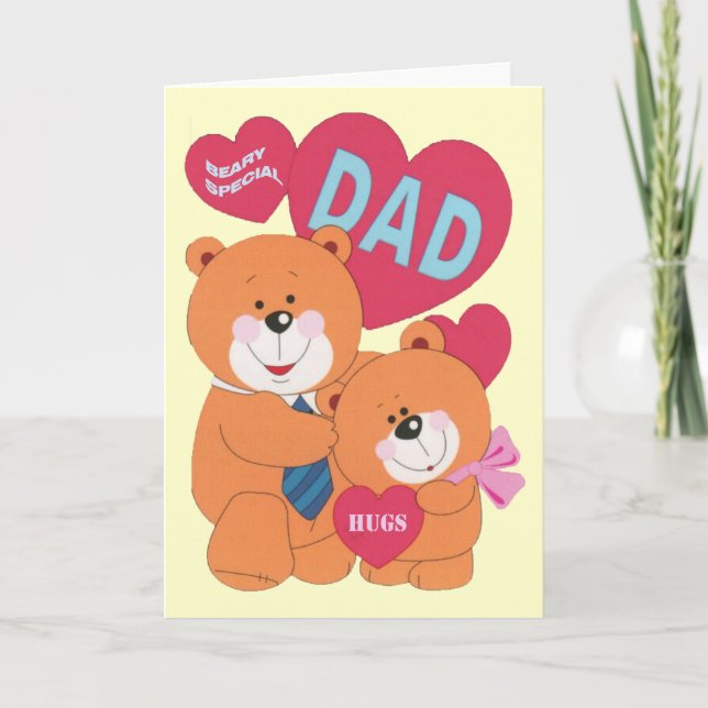 Carte Beary Spécial Papa Ours Famille Fête des pères (Devant)
