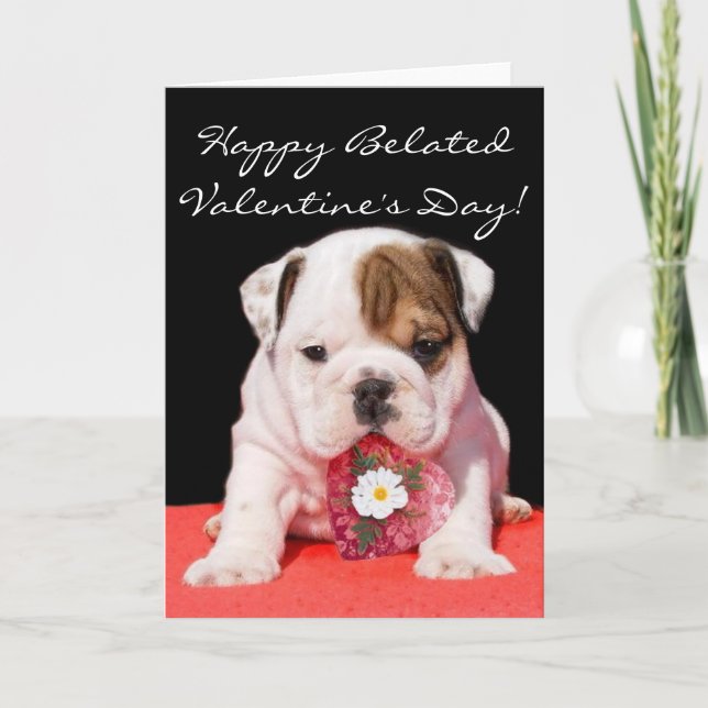 Carte beated heureuse de chiot de bouledogue de (Devant)