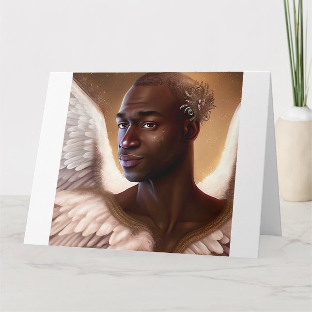 Carte Beau Ange Noir Africain (Devant)