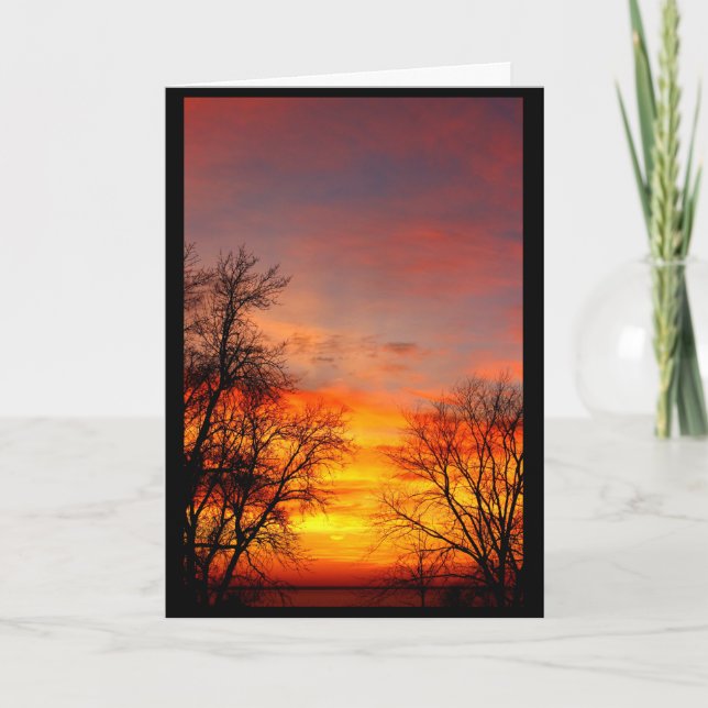 Carte Beau Anniversaire Du lever Au coucher Du Soleil (Devant)