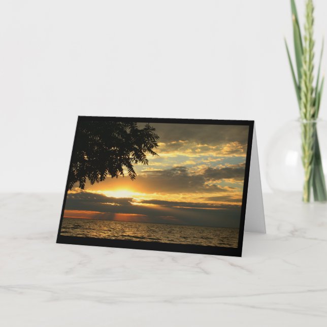 Carte Beau Anniversaire Du lever Au coucher Du Soleil (Devant)