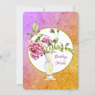 Carte Beau Anniversaire Souhaite Roses Roses Roses Roses