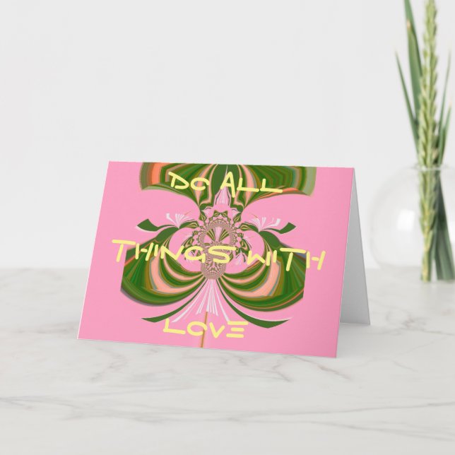 Carte Beau bébé rose vert et blanc Kaleidoscope (Devant)