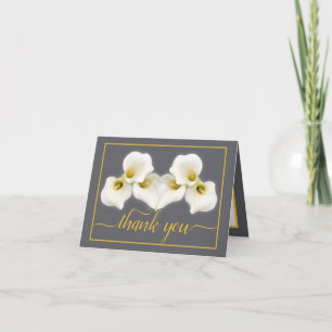 Carte Beau Blanc Calla Lilies Floral Chic Merci