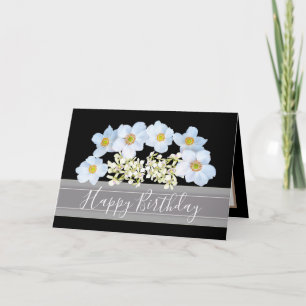 Carte Beau Bouquet floral de fleurs blanches Anniversair