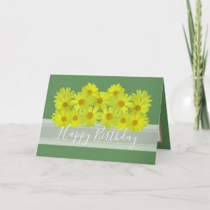 Carte Beau Bouquet Floral Maisies Jaunes Anniversaire