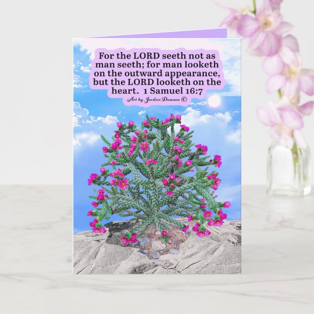 Carte Beau Cactus Cholla 1 Samuel 16:7 (Orchidée)