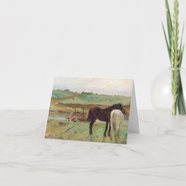 Carte Beau Cheval dans une prairie Degas Anniversaire (Devant)