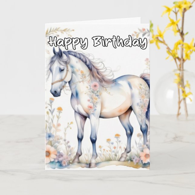 Carte Beau cheval Majestic (Fleur jaune)