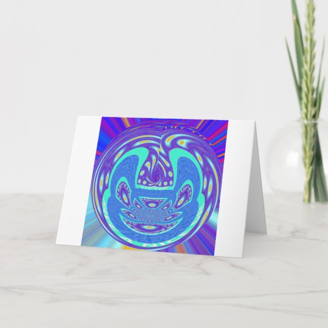 Carte Beau cyan bleu kaléidoscope vectoriel design (Devant)