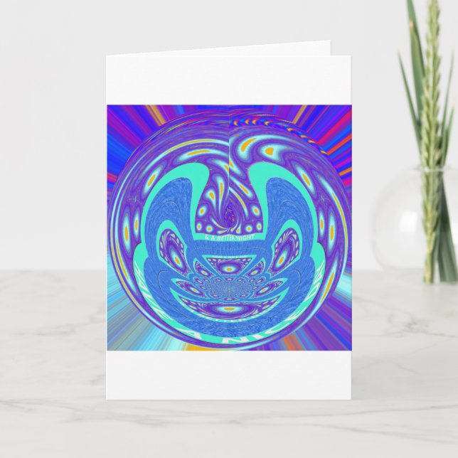 Carte Beau cyan bleu kaléidoscope vectoriel design (Devant)