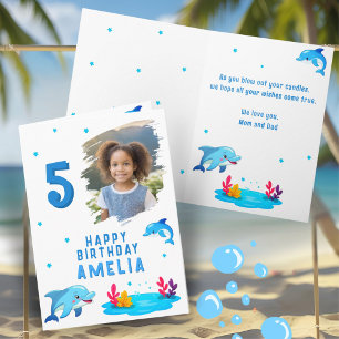 Carte Beau Dauphin Sea Animaux Photo Anniversaire