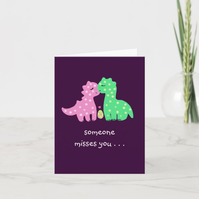 Carte "Beau Dinos" - 'quelqu'un Mlles You' (Devant)