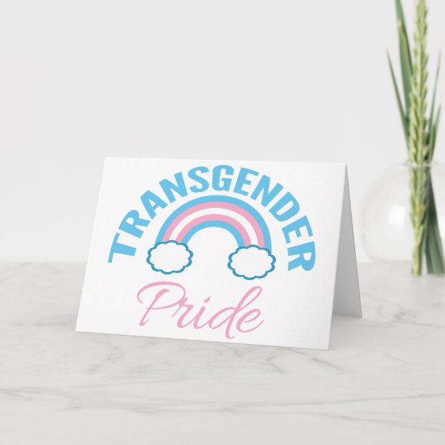 Carte Beau drapeau arc-en-ciel pour la fierté transgenre (Devant)