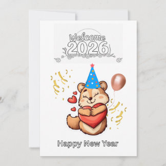 Carte Beau Écureuil Doux Rêves – Bonne Année 2