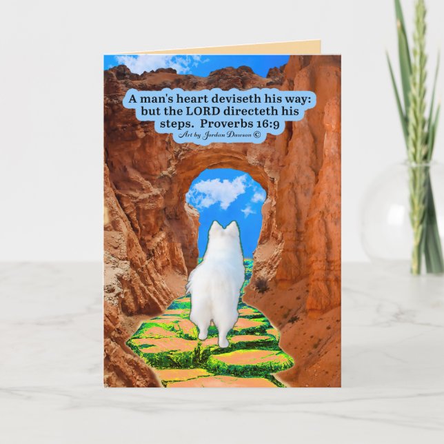 Carte Beau Eskie Scripture Proverbes 16:9 (Devant)