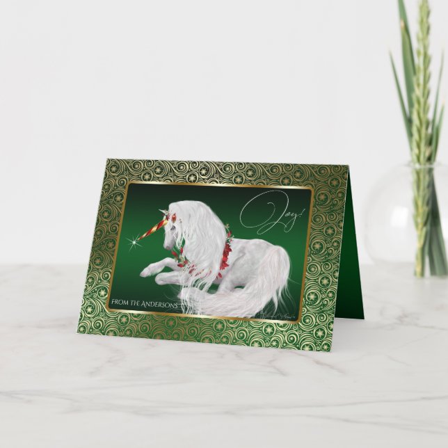 Carte Beau Imaginaire Noël Unicorn Joy (Devant)