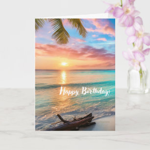 Carte Beau Joyeux Anniversaire, Ocean View Sunset