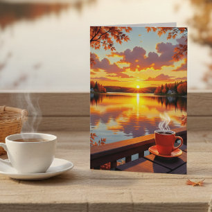 Carte Beau Lever de Soleil et Café Pensant à Toi