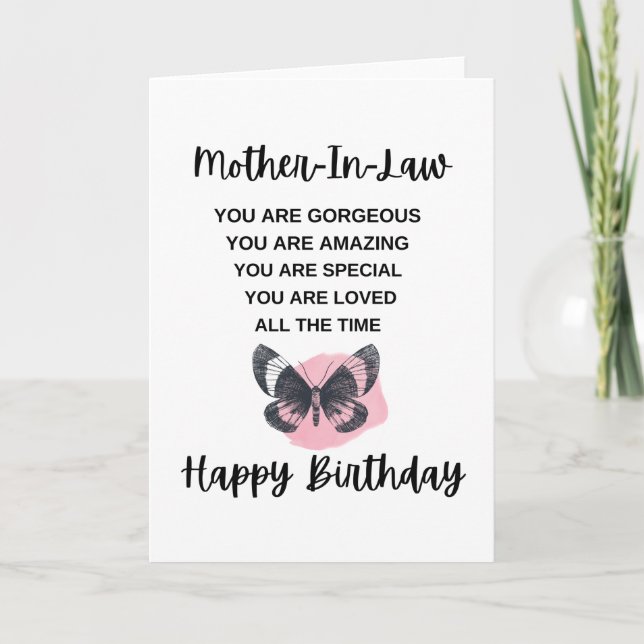 Carte Beau Message d'anniversaire pour votre belle-mère (Devant)