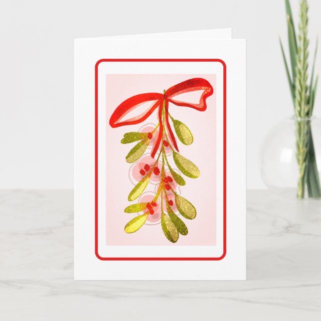 Carte Beau Mistletoe Plante Digital Peint Look (Devant)