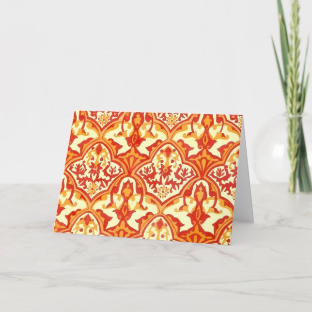 CARTE BEAU MOTIF - ROUGE & ORANGE (Devant)