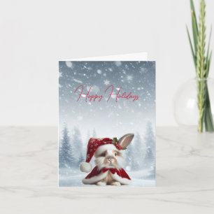 Carte Beau Noël lapin