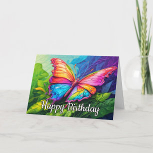 Carte Beau papillon Abstrait Joyeux anniversaire