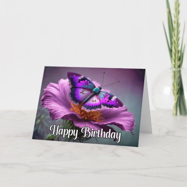 Carte Beau papillon de repos Joyeux anniversaire (Devant)