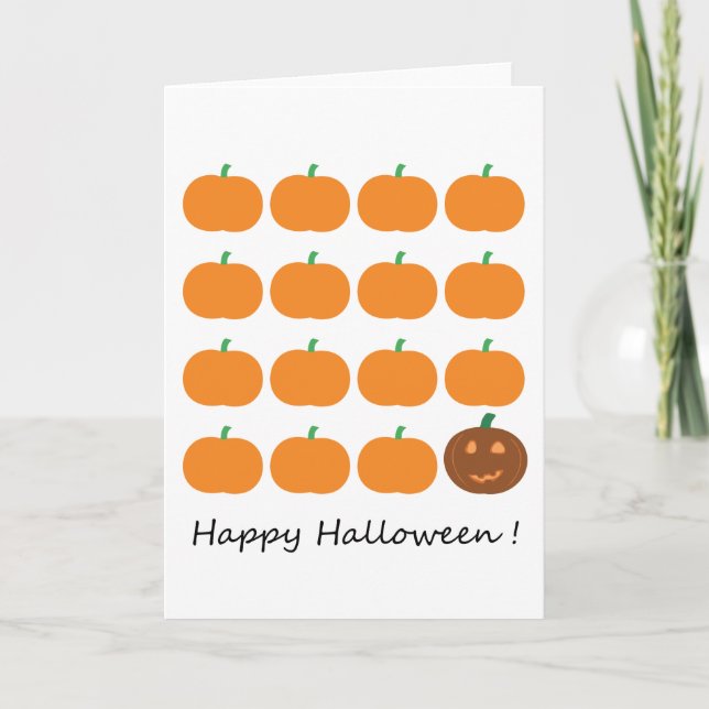 Carte Beau Patch Citrouille Halloween (Devant)
