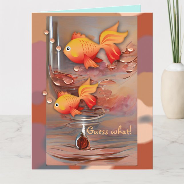 Carte Beau poisson rouge et texte personnalisé anniversa (Devant)