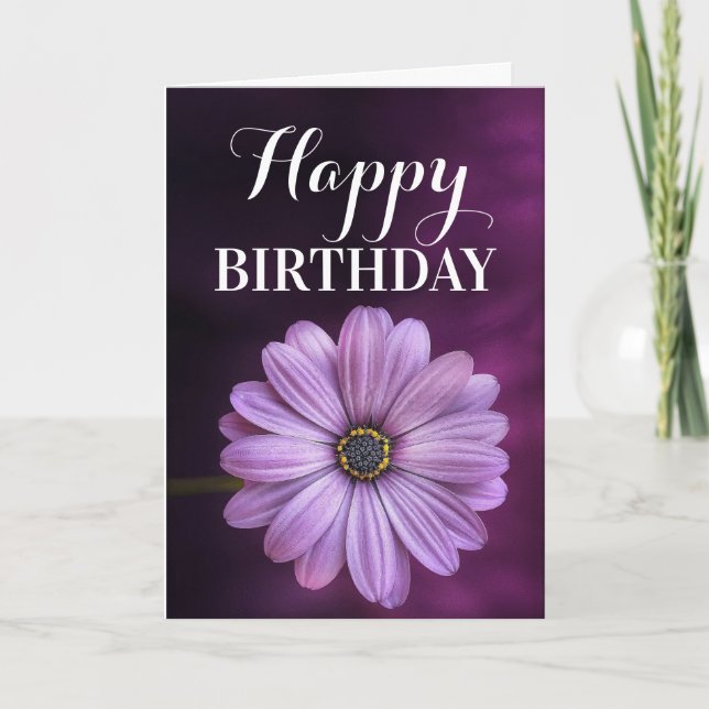 Carte Beau Purple Daisy Anniversaire (Devant)