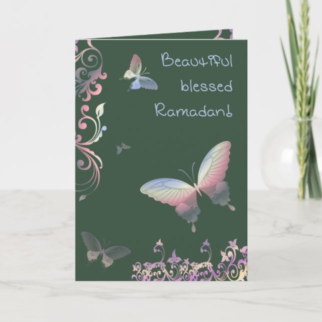 Carte Beau Ramadan béni - Salutations (Devant)