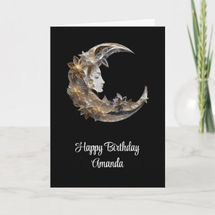 Carte Beau visage dans la Lune Anniversaire
