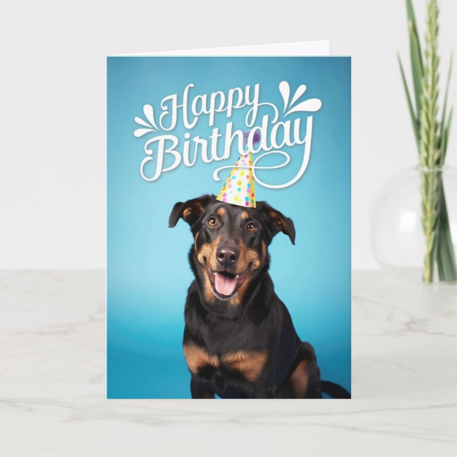 Carte Beauceron Chien Joyeux Anniversaire (Devant)