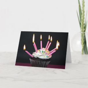 Carte Beaucoup de bougies sur Cupcake