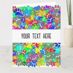 Carte Beaucoup D'Empreintes de pattes De Chiens Partout