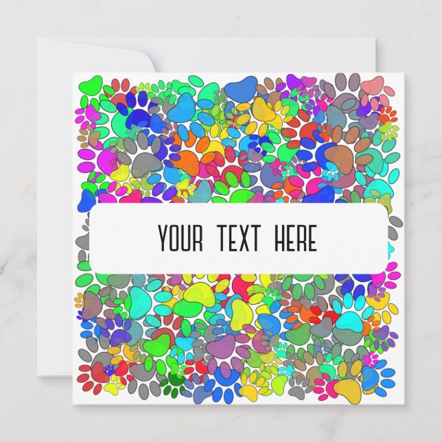 Carte Beaucoup D'Empreintes de pattes De Chiens Sur Tout (Devant)