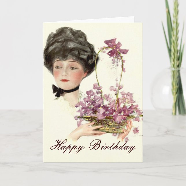 Carte Beauté aux fleurs Joyeux anniversaire (Devant)