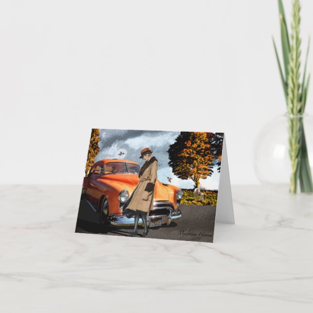 Carte Beauté orange des années 1920 de couleur préférée (Devant)