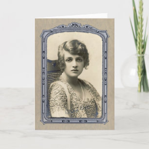 Carte Beauté vintage, voeux d'anniversaire