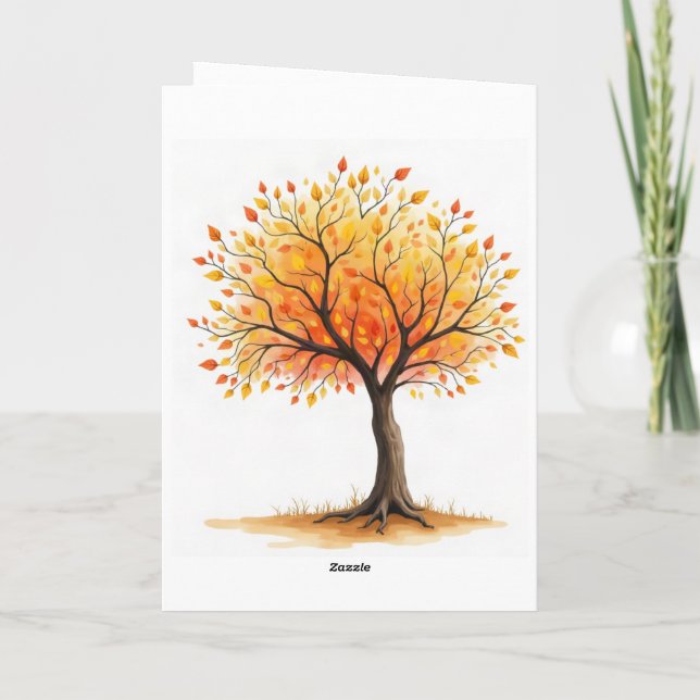 Carte Beautiful Autumn Tree Card (Dos)