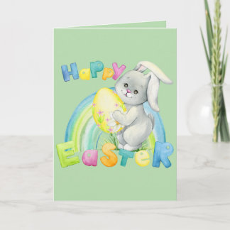 Carte Beautiful Easter card with sweet baby animals