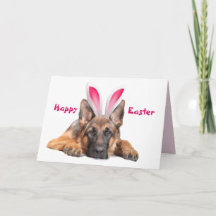 Carte Beautiful German Shepherd Bunny Ears
