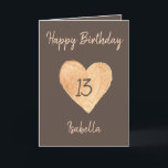 Carte Beautiful Khaki Watercolor Heart 13th Birthday<br><div class="desc">Beautiful Khaki Watercolor Heart 13th Birthday, a cute birthday design made for any granddaughter. If you're looking for some pretty granddaughter birthday cards, teenager birthday cards or thirteenth birthday cards, this one is for you. The design features a cute watercolor heart, something attractive and beautiful, so, don't hesitate to personalize...</div>